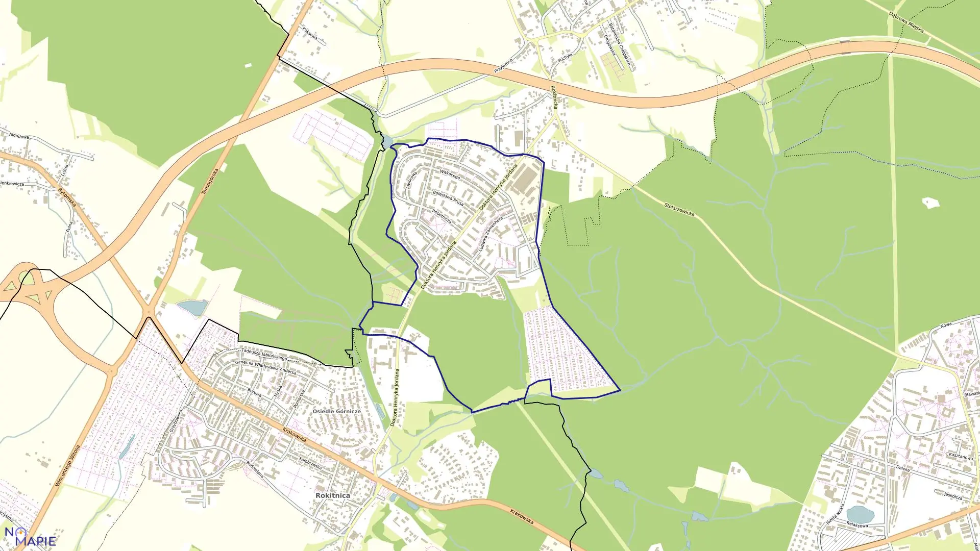 Mapa obrębu Stolarzowice w mieście Zabrze